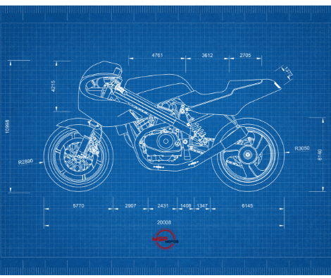 Medidas y cotas de modelo de moto